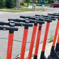 lineup of scooters